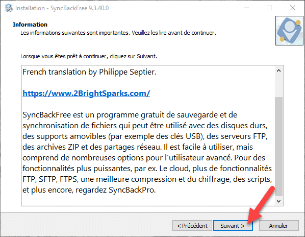 sauvegarde syncbackfree download lecture licence