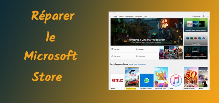 Image a la une réparer Microsoft Store