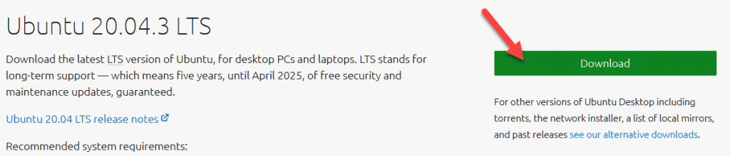 Installer Ubuntu Virtualbox - Télécharger le fichier ISO