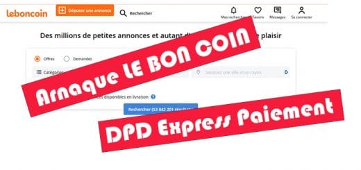 Arnaque DPD Express Paiement sur Le Bon Coin