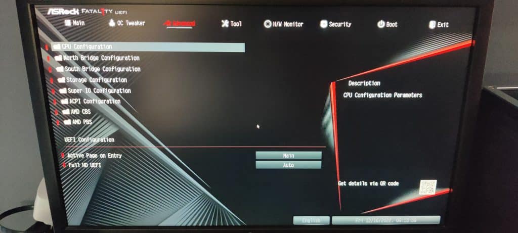 Bios Asrock : Aller dans "Advanced" puis "CPU Configuration"