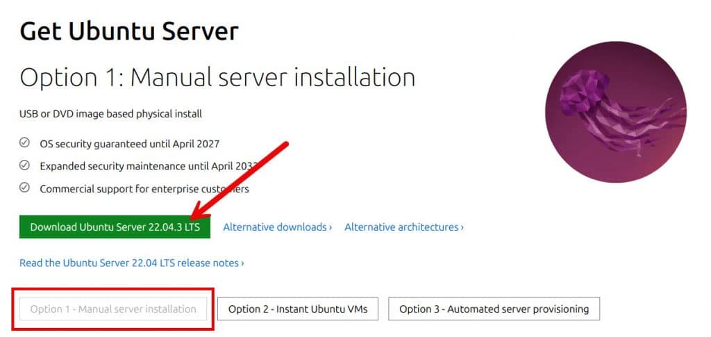Télécharger le fichier ISO du serveur Ubuntu pour VirtaulBox